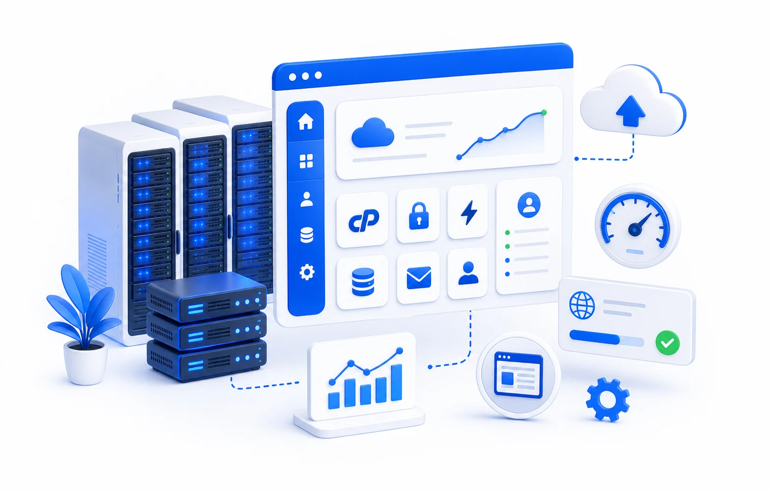 cPanel hosting dashboard with secure web hosting features